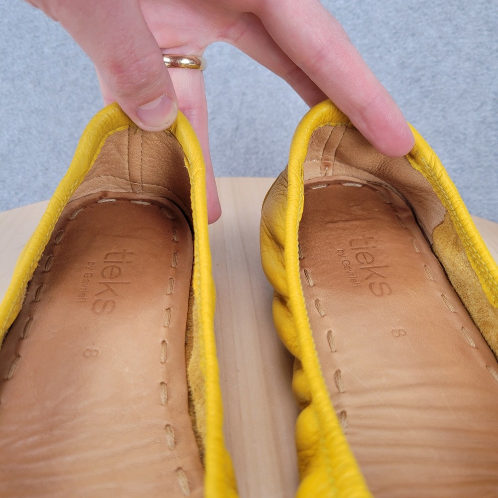Tieks Ballet Flats Women 8 Canary Yellow Leather Foldable Split Sole Classic - Picture 6 of 12